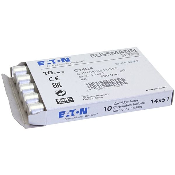 Fuse-link, LV, 4 A, AC 690 V, 14 x 51 mm, gL/gG, IEC image 1