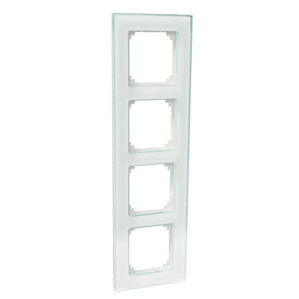 Exxact Solid 4-gang glass frame white image 4