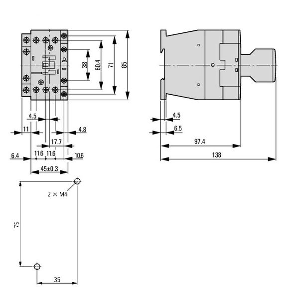 Contactor 7.5kW/400V/18A, 1 NO, coil 230VAC image 4