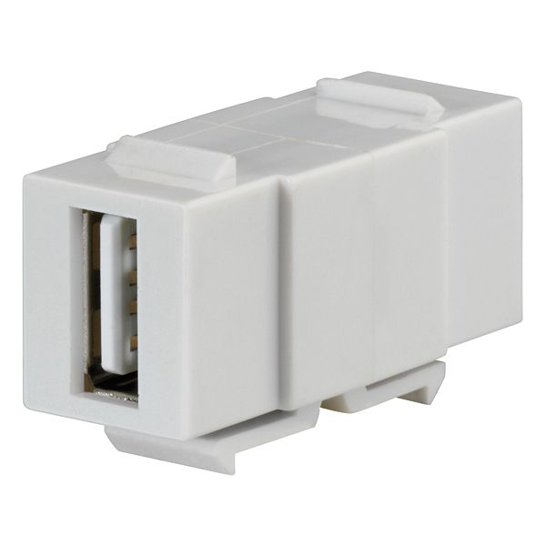 USB-A Keystone module, pure white (similar to RAL 9010), for mounting adapter KMK-MA Up and other installation adapters image 1