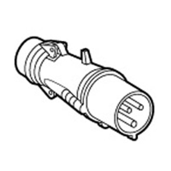 FICHE DROITE 2P+T 63A 230V CAOUTCHOUC image 1