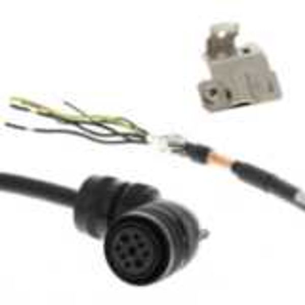 1S series servo motor power cable, 3 m, with brake, 230 V: 900 W to 1. image 1