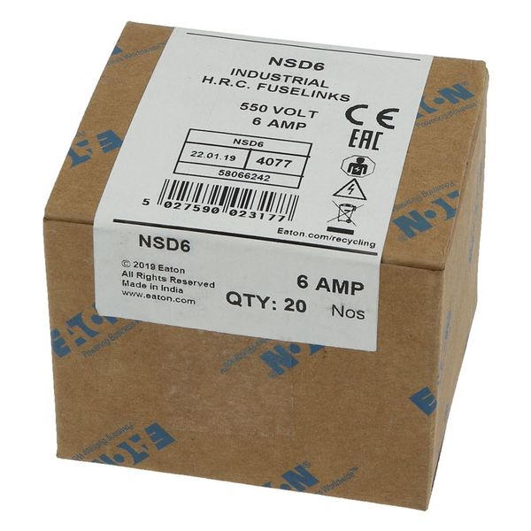 Fuse-link, LV, 6 A, AC 550 V, BS88/F1, 14 x 59 mm, gL/gG, BS image 19