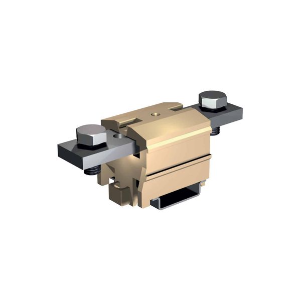 2-Bolt terminal, 120mm2 for TH35 rail, beige color image 1