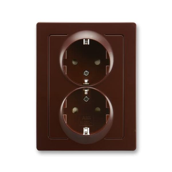 5512J-C03459 H1 Double socket outlet with earthing contacts, shuttered image 1