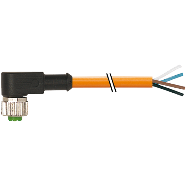 M12 female 90° A-cod. with cable PUR 4x0.34 or +robot+drag ch. 7.5m image 1