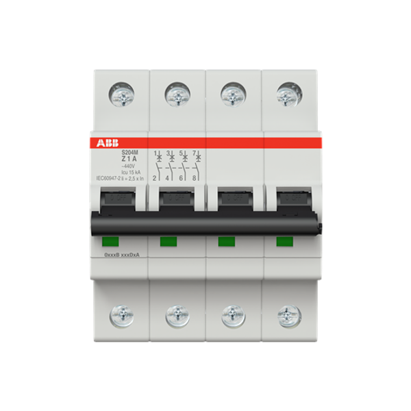 S204M-Z1 Miniature Circuit Breaker - 4P - Z - 1 A image 4