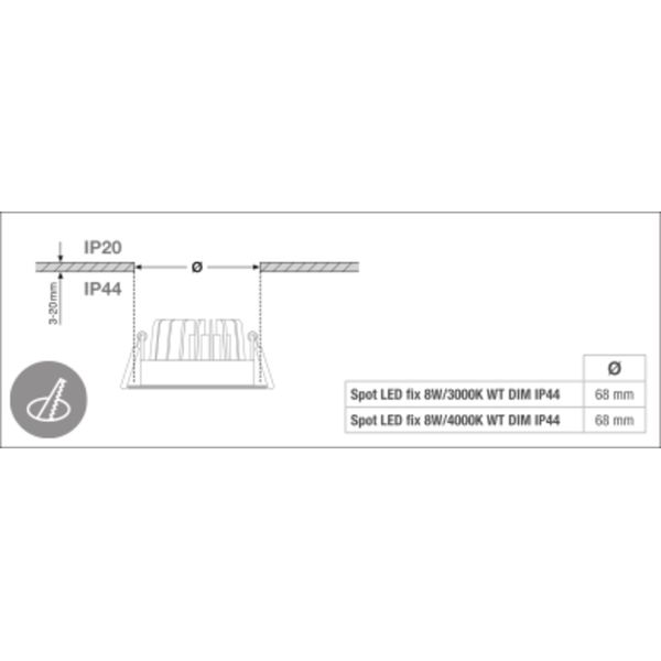 SPOT DIM 8 W 4000 K IP44/IP20 SI image 12