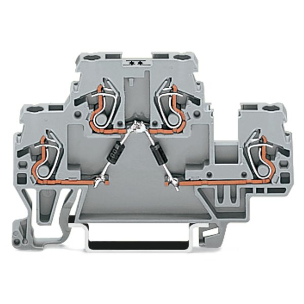 Component terminal block double-deck with 2 diodes 1N4007 gray image 4