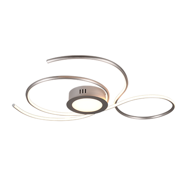 Jive LED ceiling lamp 80 cm brushed steel image 1