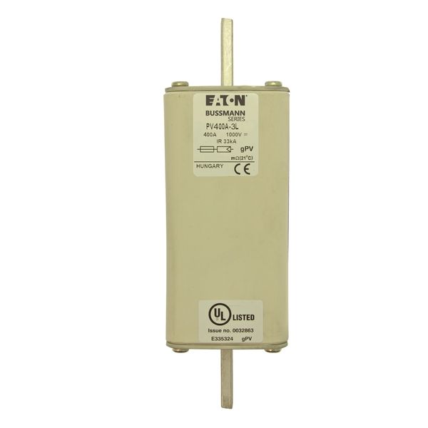 Fuse-link, high speed, 400 A, DC 1000 V, 3L, 75 x 91 x 205 mm, gPV, UL, IEC, with indicator image 18