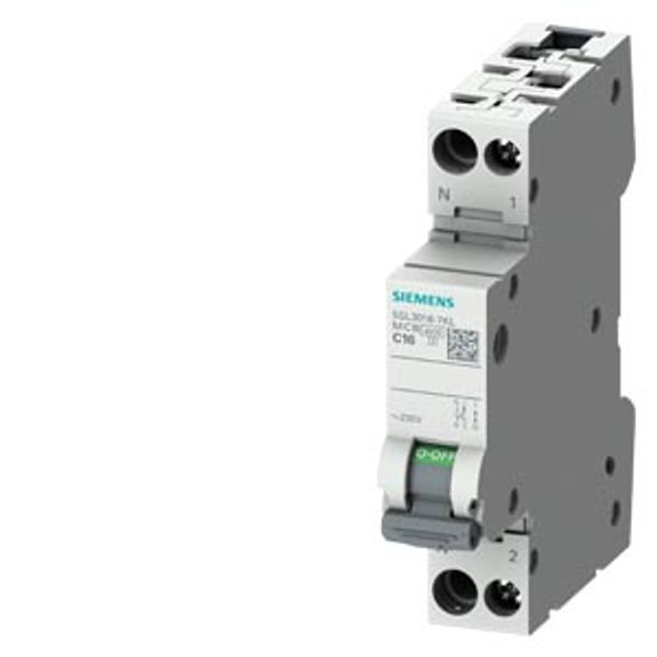 CIRCUIT BREAKER 230V 4.5KA, 1+N-POLE/1MW, N LEFT C6 image 1