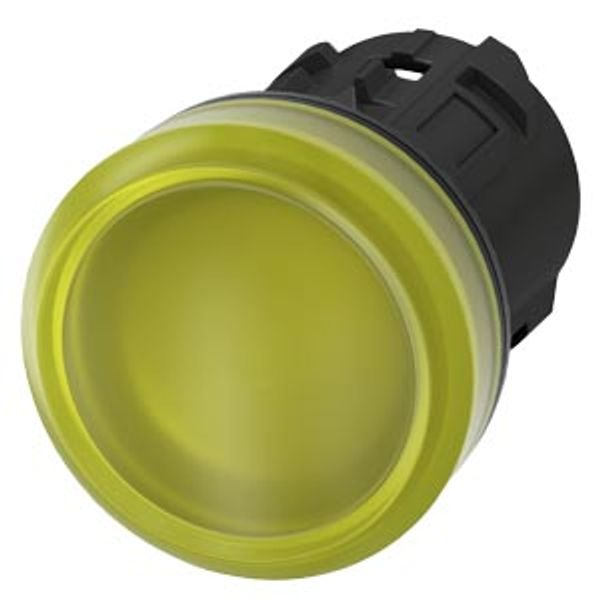 Indicator light, 22 mm, round, plastic, yellow, lens, smooth, with laser labeling, symbol number according to, ISO 7000 or IEC 60417 image 1