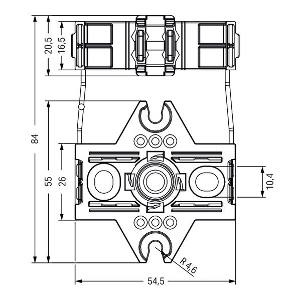 Mounting carrier 2- to 5-pole for flying leads black image 5