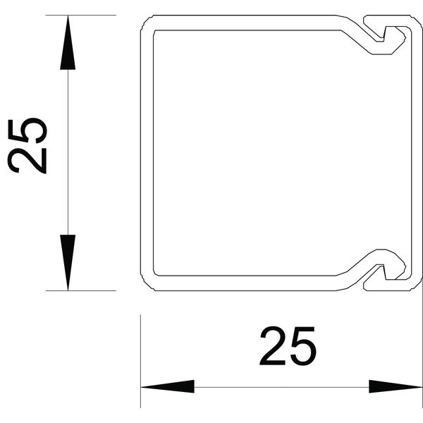 WDK25025LGR Wall trunking system with base perforation 25x25x2000 image 2