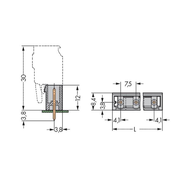 THT male header 1.2 x 1.2 mm solder pin straight gray image 6