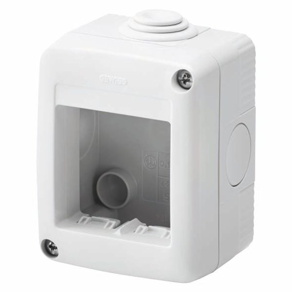 PROTECTED ENCLOSURE FOR SYSTEM DEVICES - 2 GANG - RAL 7035 GREY - IP40 image 2