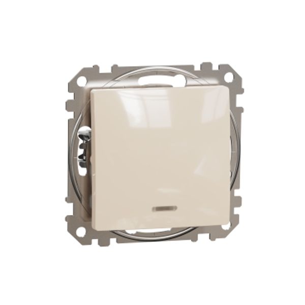 Sedna Design & Elements, Intermediate switch 10AX Blue Loc LED, beige image 3