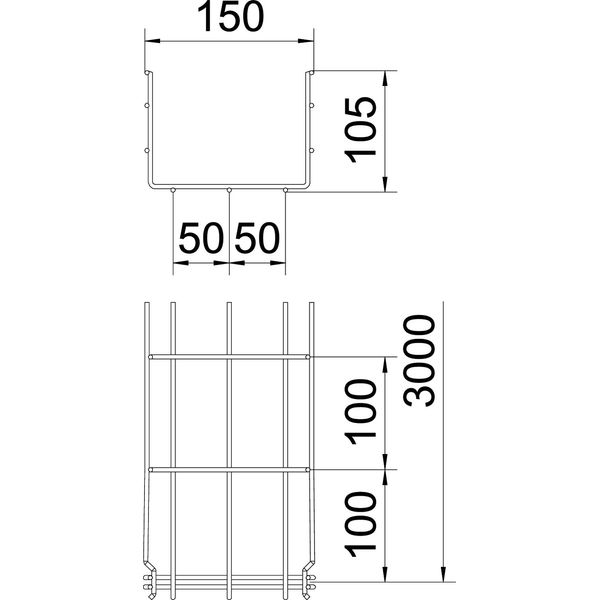 GRM 105 150 FT Mesh cable tray GRM  105x150x3000 image 2