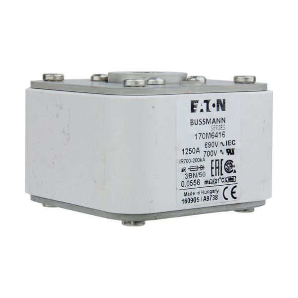 Fuse-link, high speed, 1250 A, AC 690 V, size 3, aR, IEC, UL, single indicator image 11