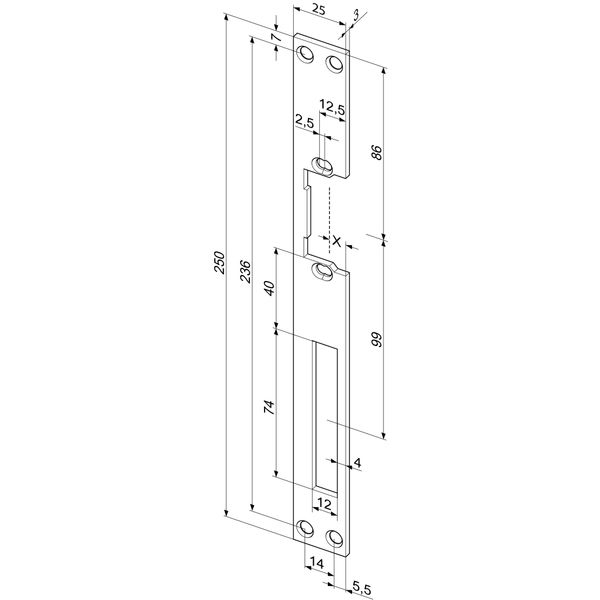 Flat strike plate -------18B35-01 image 1