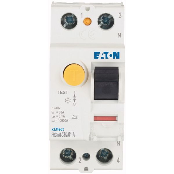 Residual current circuit breaker (RCCB), 63A, 2p, 100mA, type A image 2