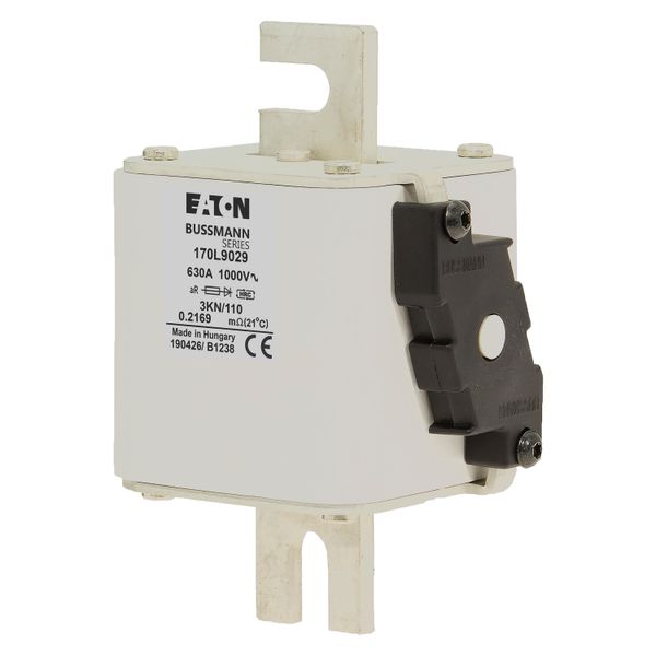 Fuse-link, high speed, 630 A, AC 1000 V, Size 3, 74 x 92 x 141 mm, aR, IEC, single indicator image 5