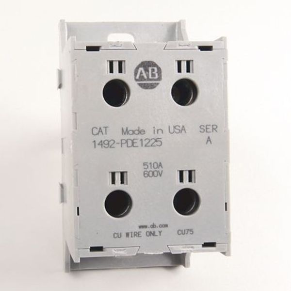 Allen-Bradley, 1492 Enclosed Power Distribution Block, 1-Pole, Aluminum, 2 Openings Line Side, 2 Openings Load Side, 510 Amps image 1