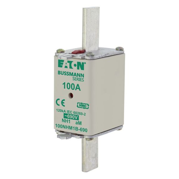 Fuse-link, low voltage, 100 A, AC 690 V, NH1, aM, IEC, dual indicator image 4