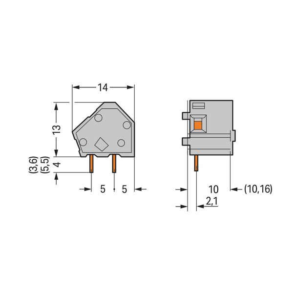 Stackable PCB terminal block 2.5 mm² Pin spacing 10/10.16 mm orange image 3