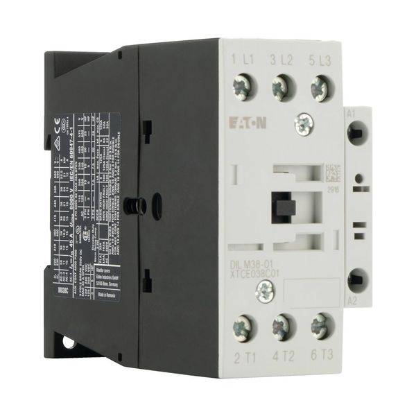 Contactor, 3 pole, 380 V 400 V 18.5 kW, 1 NC, RDC 24: 24 - 27 V DC, DC operation, Screw terminals image 16