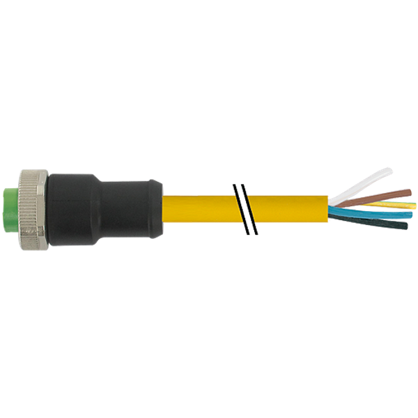 Mini (7/8) 4 pole, Female 0° w/ Cable TPE 4x16AWG ye UL/CSA, TC-ER 40m image 1