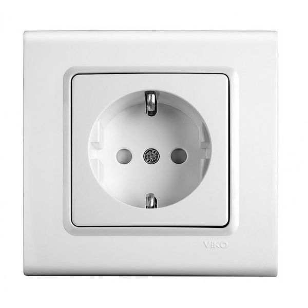 Linnera White Earthed Socket Child Protection image 1