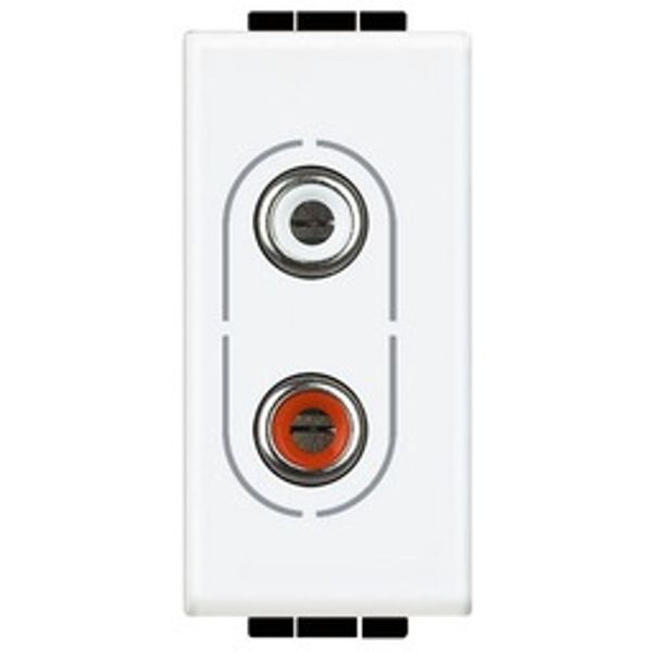 Double RCA socket LivingLight 1 module white image 1