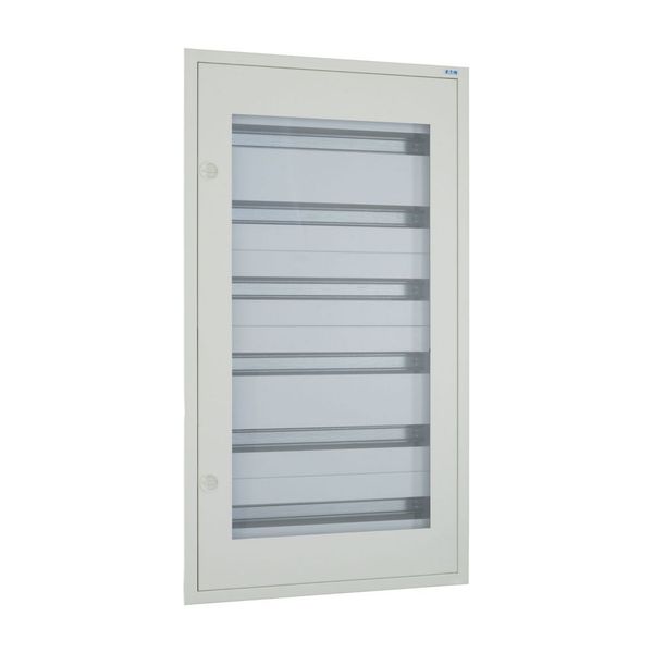 Complete flush-mounted flat distribution board with window, white, 24 SU per row, 6 rows, type C image 6