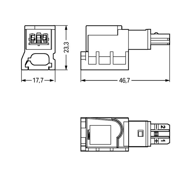 Tap-off module for flat cable 2-pole light gray image 3