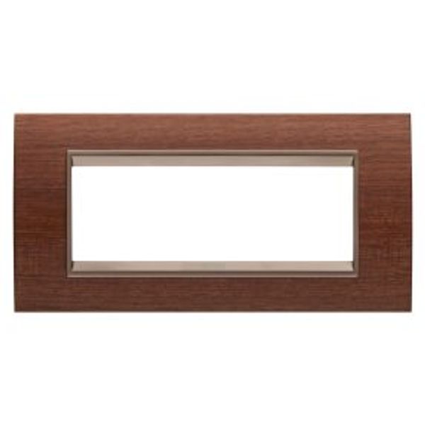 LUX PLATE - IN WOOD - 6 MODULES - WALNUT - INNER FRAME MATT DARK BRONZE - CHORUSMART image 1