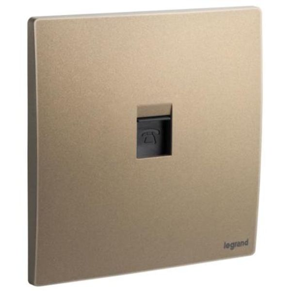 Mallia Senses - 1 gang single RJ11 telephone socket outlet - Dark Bronze image 1