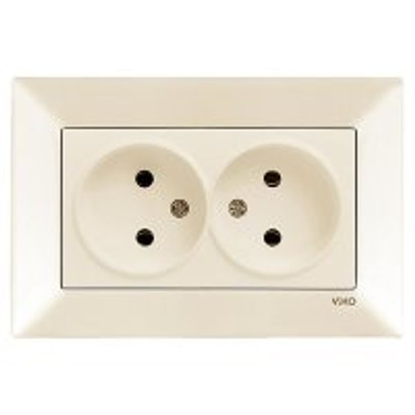 Meridian Beige Two Gang Socket image 1