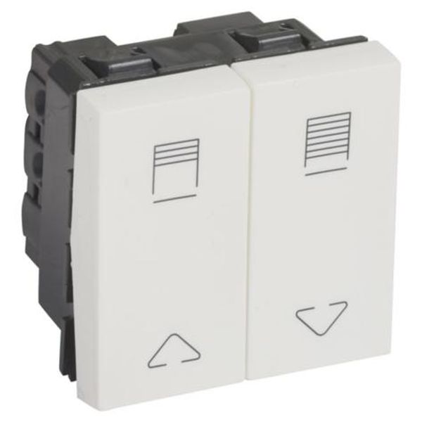 Arteor™ - Double switch for electric roller blinds control - 10 A - 2 mod - White image 1