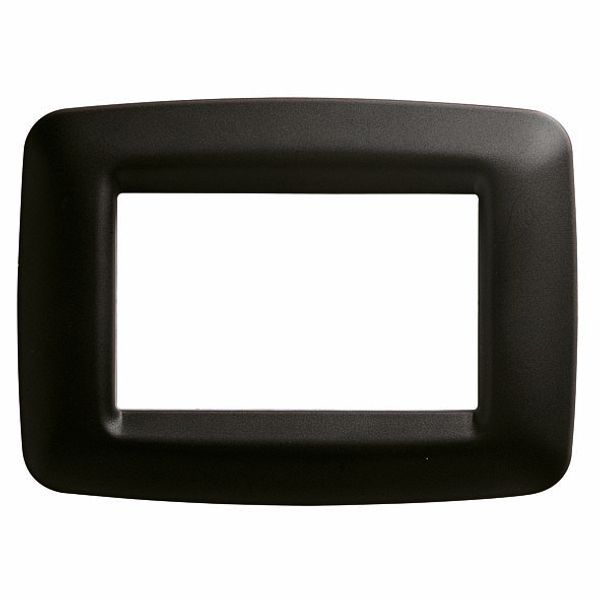 PLAYBUS YOUNG PLATE - IN TECHNOPOLYMER - SATIN FINISHING - 3 GANG - TONER BLACK - PLAYBUS image 2