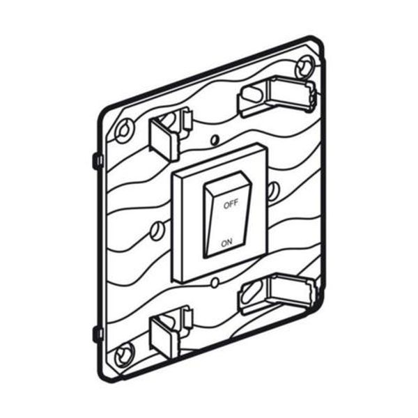 Arteor™ - Double pole switch - with neon - 40 A 250 V~ - 4'' x 4'' - Magnesium image 1