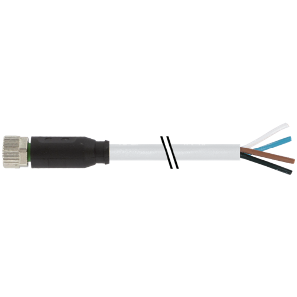 M8 female 0° A-cod. with cable PUR 4x0.25 gy UL/CSA 5m image 1