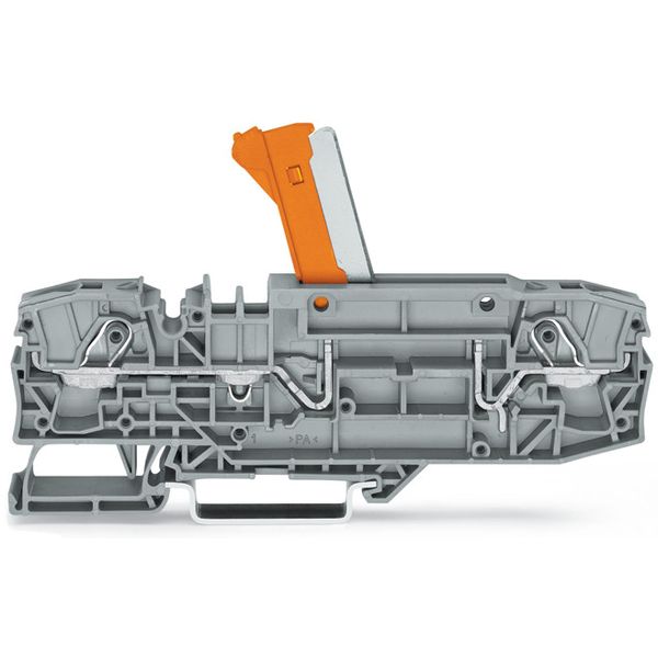 2-conductor disconnect/test terminal block with pivoting knife disconn image 2