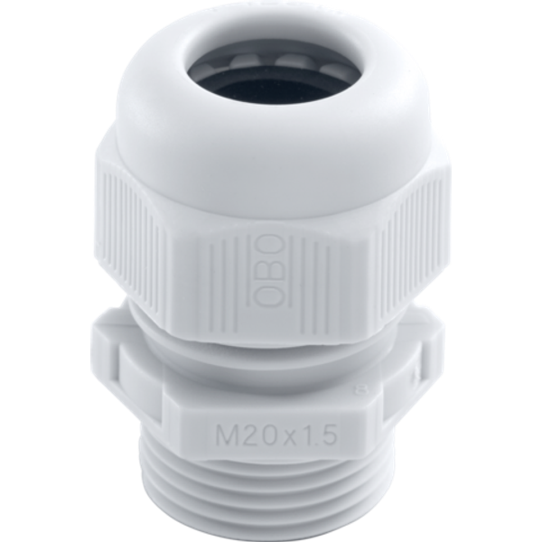 Splashproof M20 cable gland, grey image 1