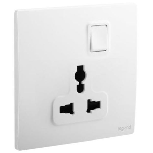 281120MW Mallia Senses 1 gang Multistandard switched socket outlet image 1