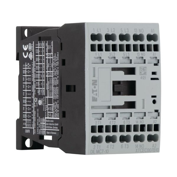 Contactor, 3 pole, 380 V 400 V 3 kW, 1 N/O, 230 V 50/60 Hz, AC operation, Spring-loaded terminals image 10