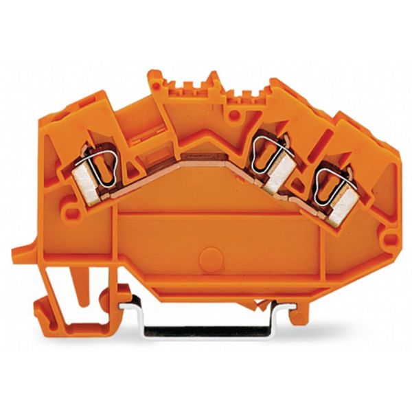 3-conductor through terminal block 2.5 mm² center marking orange image 1