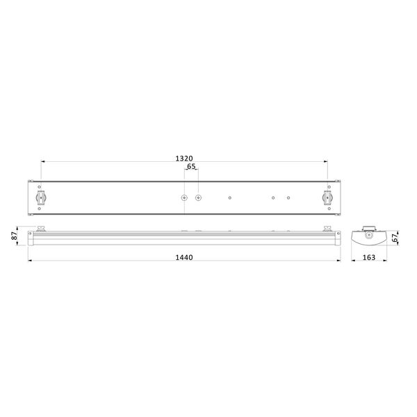 CoreLine Fastset, surface-mounted, All-in, 43.5 W, 25.5 W, L1440 mm, 3700 lm, 6000 lm, 3000 K, 4000 K, EL-DC image 2