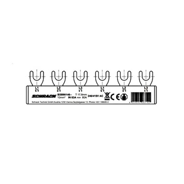 Compact-Busbar, 3-pole L1/L2/L3/L1/L2/L3, 6MW, 10mmý image 1